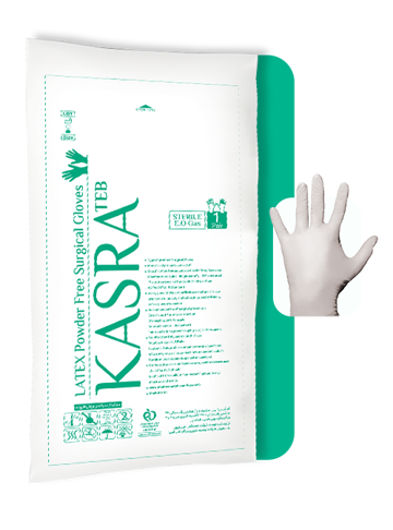 دستکش جراحی لاتکس طبیعی بدون پودر سایز 7.5 کسری طب
