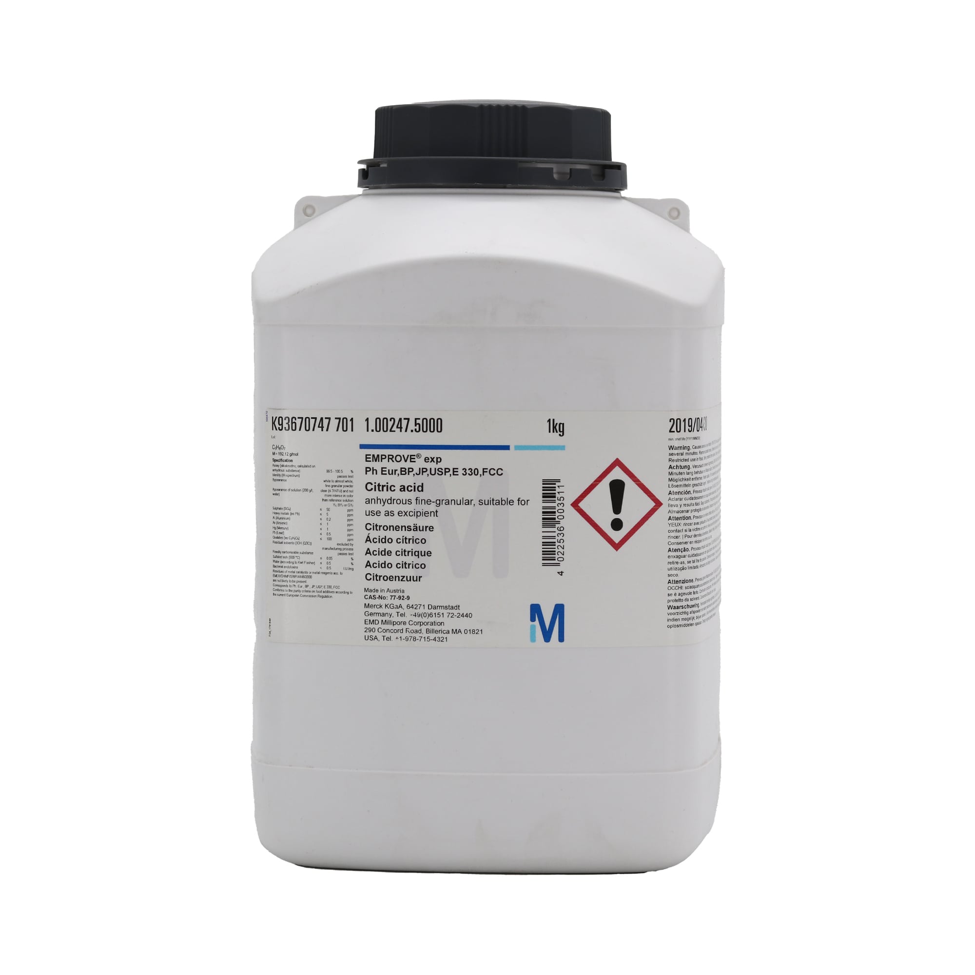 اسید سیتریک خشک مرک 1 کیلویی