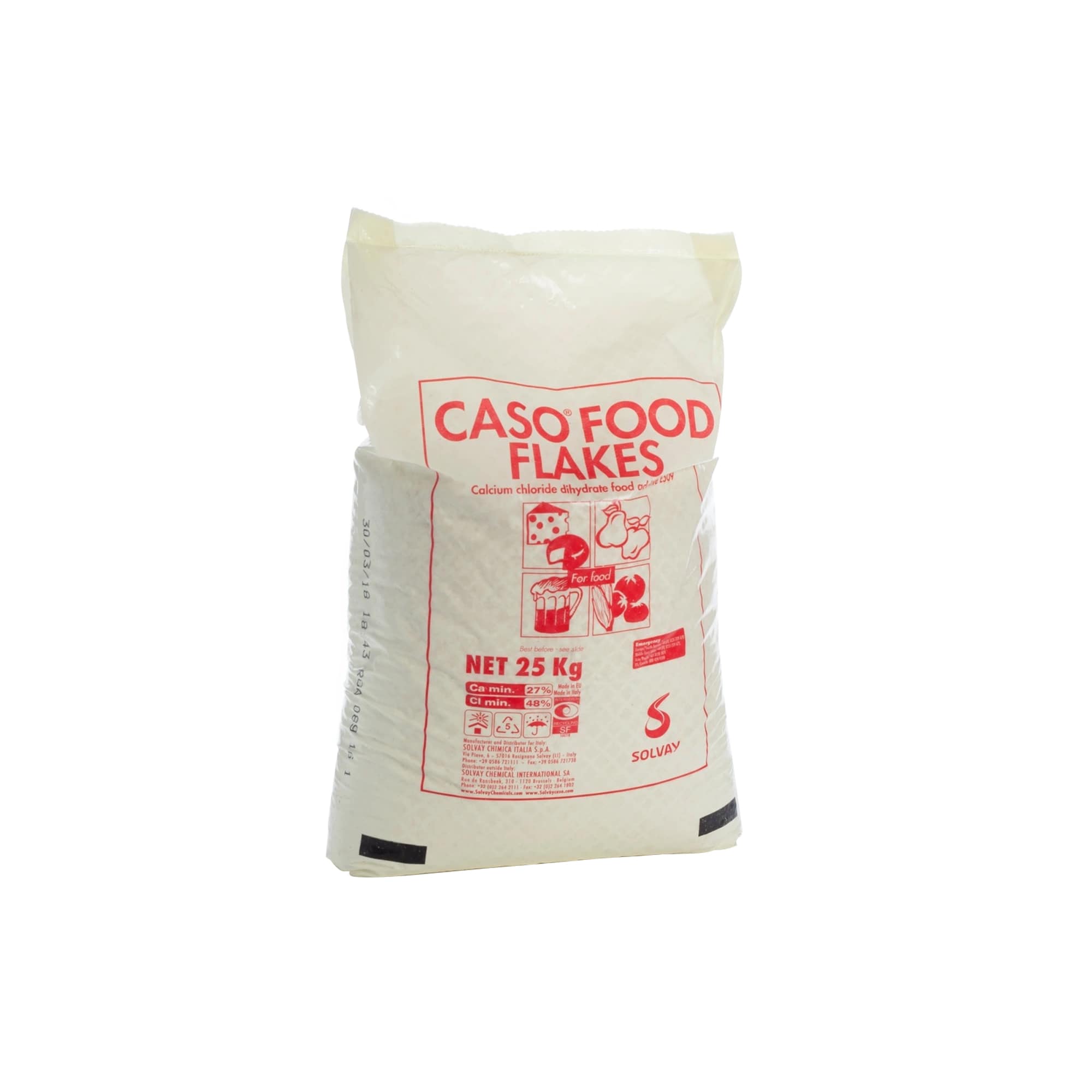 کلرید کلسیم پرک Solvay کیسه 25 کیلویی