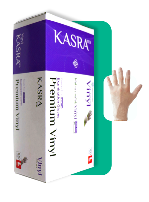 دستکش معاینه کسری طب وینیل سایز مدیوم (متوسط) M (medium)